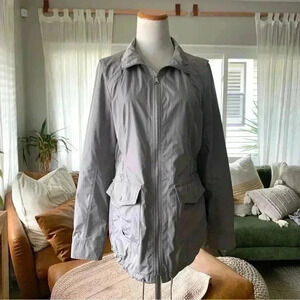 Express grey utility style rain resistant coat